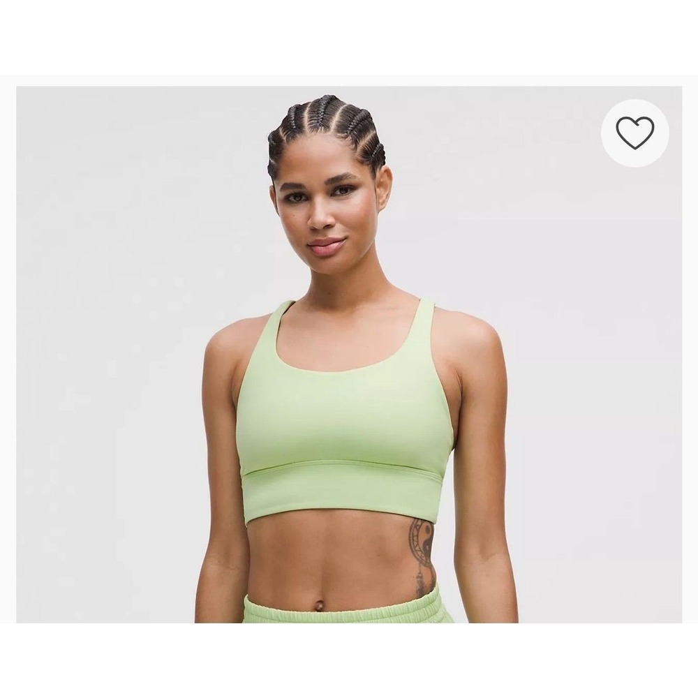 Lululemon Energy Longline Bra Evolve Lemongrass New Medium Support Sz Small